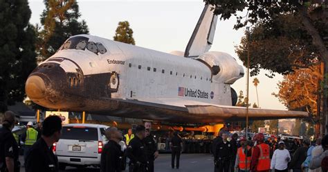 Space shuttle Endeavour rolls into new L.A. home at museum