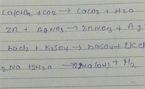 Write the balanced chemical equation for the following reaction 1) Calcium Hydroxide + carbon ...