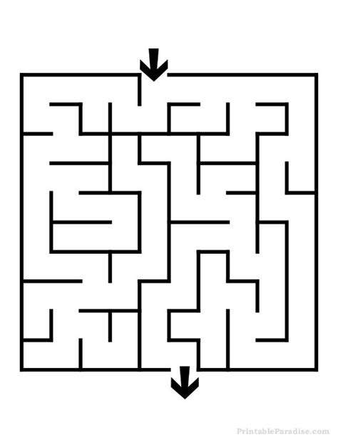 Printable Square Maze - Easy Difficulty | Mazes for kids, Mazes for kids printable, Printable mazes