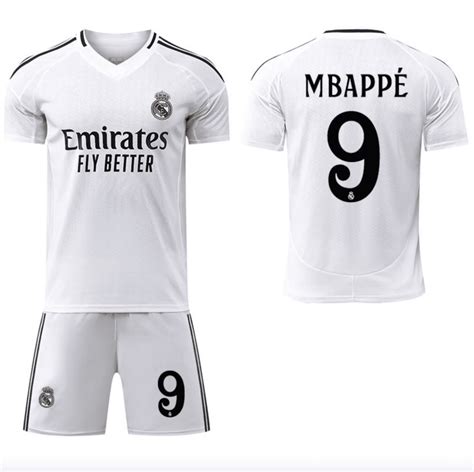 Premium Real Madrid CF Mbappe Jersey, Number 9 Home Kit, Santiago ...