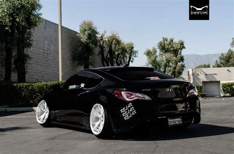 Stanced Out Black Hyundai Genesis Coupe Featuring Chrome Concept One ...