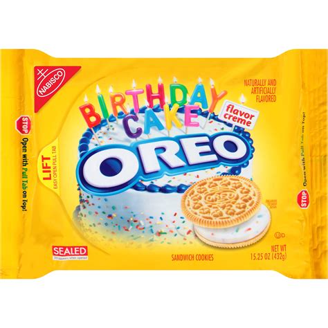 Nabisco Oreo Birthday Cake Creme Flavor Sandwich Cookies, 15.25 Oz ...