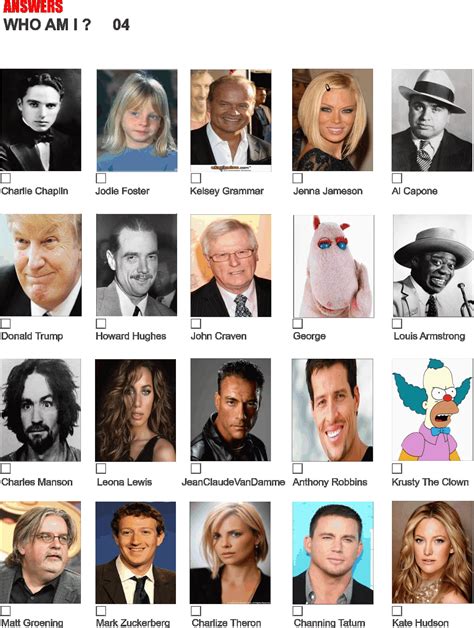 Printable Celebrity Picture Quiz - Printable Word Searches