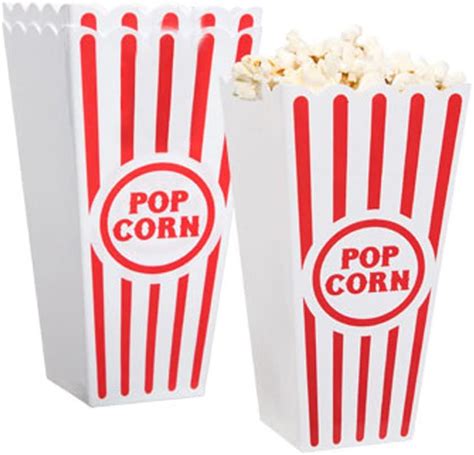 NOVELTY PLACE] Plastic Red & White Striped Classic Popcorn Containers ...