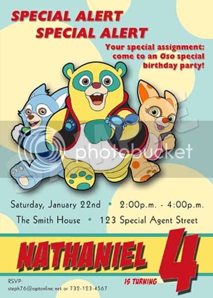 SPECIAL AGENT OSO Birthday Party Invitation - 2 Designs | eBay