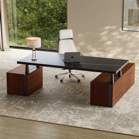 Eureka Ergonomic 87 inches Luxurious Standing Desk with Side Cabinets