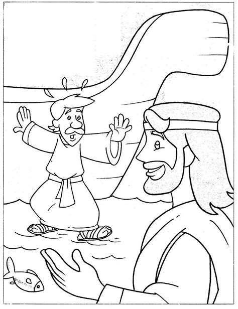 Bible Coloring Pages Peter Walks On Water - Dejanato