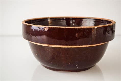 antique mixing bowl brown stoneware bowl ceramic mixing