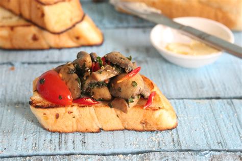 Herb Mushroom Bruschetta Recipe by Archana's Kitchen