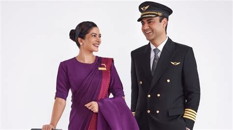 Fashion takes flight: Air India crew flaunts saree pantsuits by Manish ...