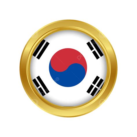 South Korea Round Flag, South Korea Flag, South Korea Badge Flag, South Korea South Korea Badge ...