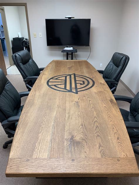 Custom Logo Conference Table - Johnson Company Woodworking : Johnson ...