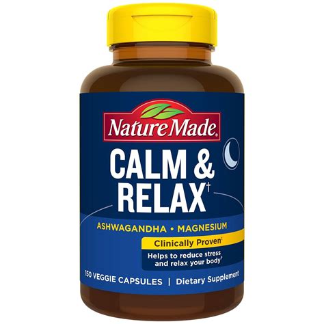 Nature Made Calm & Relax with 300mg Magnesium and 125mg Ashwagandha for ...