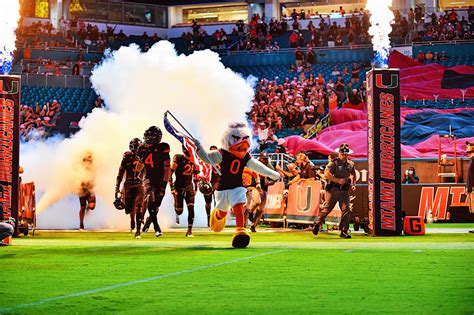 Photographing for the Miami Hurricanes Football Team