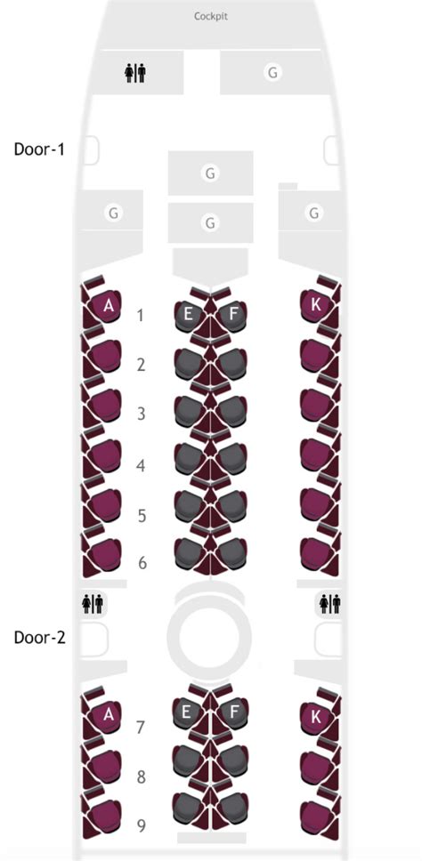 Qatar Airways Economy Class Seat Map | Elcho Table