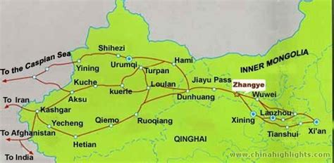 Zhangye Maps, Maps of Zhangye's Tourist Attractions