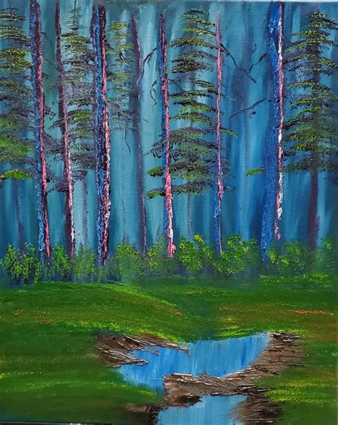 Forrest Pond Oil Painting On Stretched Canvas Original | Etsy