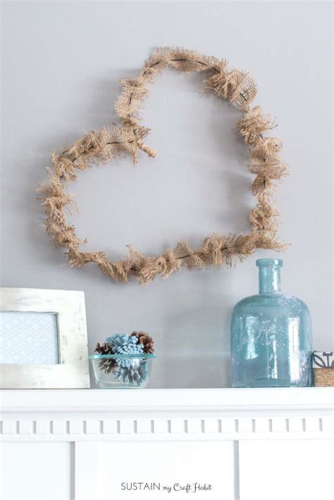 How to Make a Simple Wire and Burlap Heart Wreath: DIY Rustic Farmhouse ...