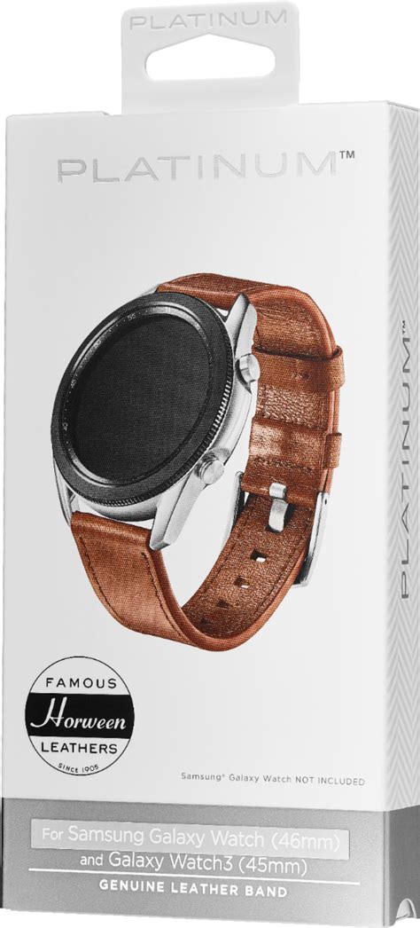 Best Buy: Platinum™ Leather Watch Band for Samsung Galaxy Watch (46 mm ...