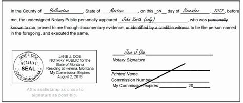 Notary Signature Block Template