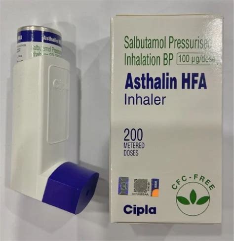 Asthalin HFA Salbutamol Pressurised Inhalation BP, 200 Metered Doses ...