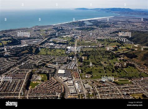 aerial view above Colma California Stock Photo - Alamy