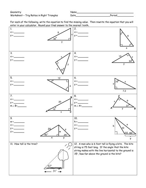 Trig Ratios Practice Problems