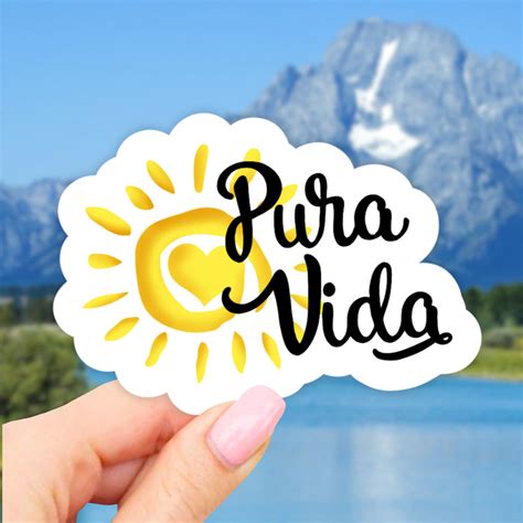 Pura vida Laptop Sticker, Vinyl, Aesthetic stickers, car decal sticker ...