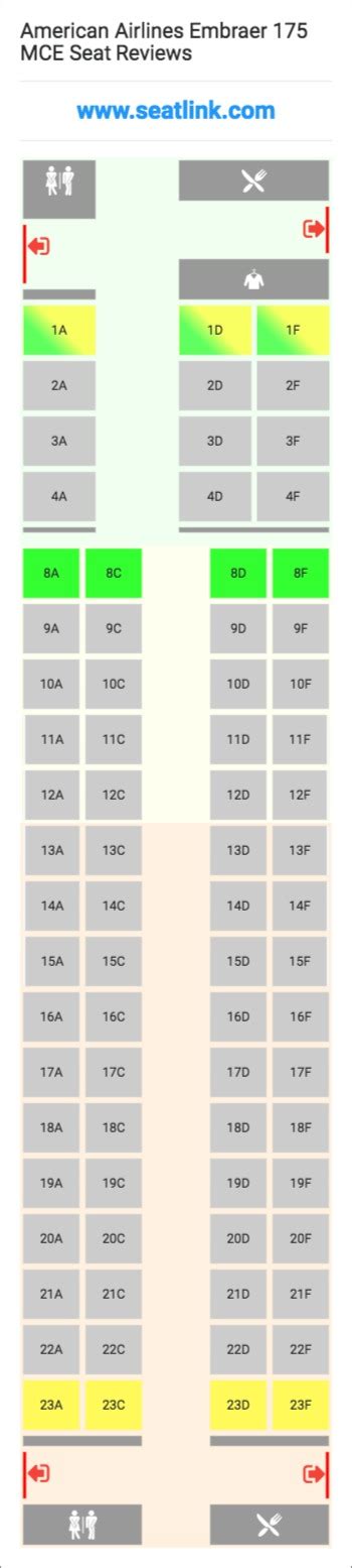 American Airlines Embraer 175 MCE Seating Chart - Updated April 2022 - SeatLink