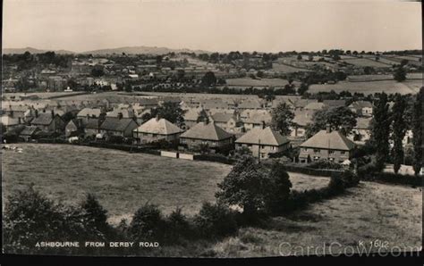 Rows of houses in the English countryside Ashbourne, England Postcard