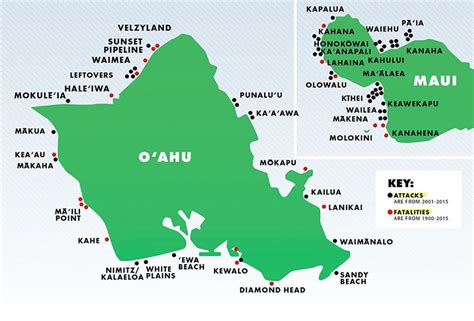 Maui Shark Attack Map