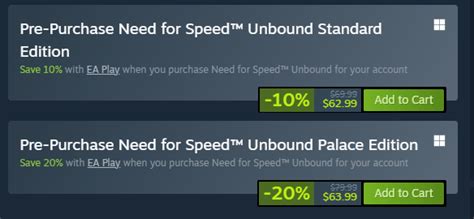 NFS Unbound Palace Edition only $63.99 with EA Play : r/needforspeed