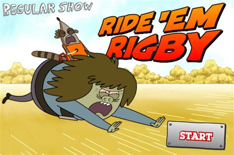 🕹️ Play Regular Show Ride Em Rigby Game: Free Unblocked Online Cartoon ...