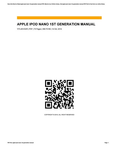 Apple ipod nano 1st generation manual by RolandOakes3765 - Issuu