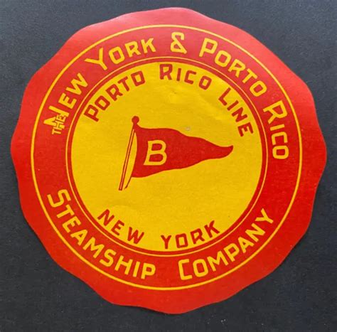 PUERTO RICO 1940-50, Vintage NY & PORTO RICO STEAMSHIP CO Label, used, Pre-owned $7.00 - PicClick