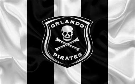 Download wallpapers Orlando Pirates FC, 4k, logo, black and white silk ...