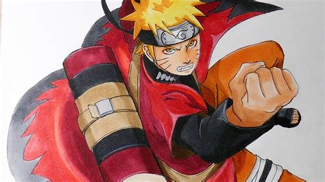 Drawing Naruto Sage Mode - Naruto Shippuden - YouTube