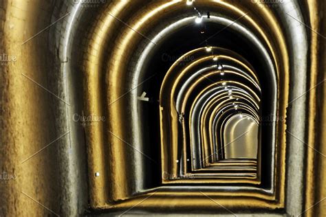 Tunnel with lights featuring light, tunnel, and passage | Cardboard ...