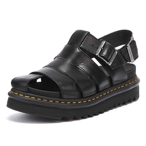 Dr. Martens Leather Dr. Martens Abel Brando Mens Black Sandals for Men ...