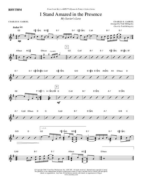 I Stand Amazed In The Presence Sheet Music PDF (Todd Billingsley ...