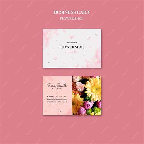 Premium PSD | Flower shop business card template