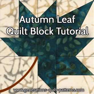 Autumn Leaf Quilt Block: A Maple Leaf variation, 3 sizes