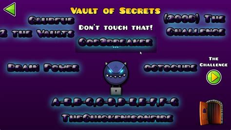 "The Vault Of Secrets" All Codes Geometry Dash Full Vers 2.1 | Ghisimisk GD - YouTube