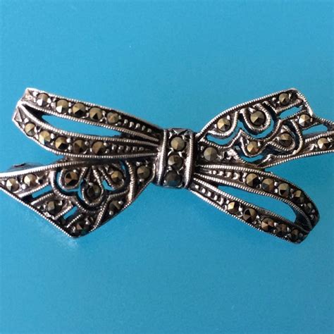 Marcasite Bow Brooch - Etsy