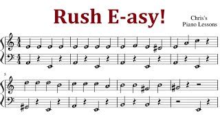 Rush E - Easy Piano Sheet Music With Note Letters - Slow & Very Simplified Version Chords - Chordify