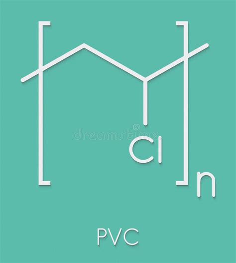 Polyvinyl Chloride Plastic PVC, Chemical Structure. Used in Production of Pipes, Window Frames ...