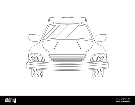 Black And White Police Car Clipart. Coloring Page Of Police Car Stock Vector Image & Art - Alamy
