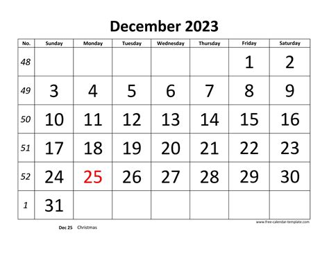 2023 Calendar December | 2023 Calendar