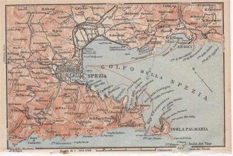 1928 La Spezia Italy Antique Map Gulf of La Spezia | Etsy | Antique map, La spezia, La spezia italy