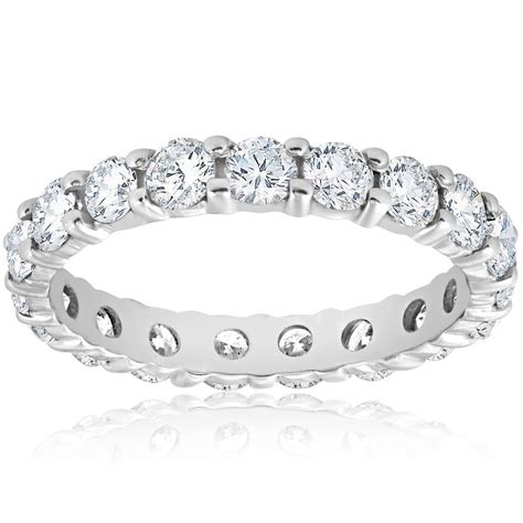 Diamond Eternity Ring 2 Carat Womens Stackable Wedding Band 14K White Gold | Walmart Canada